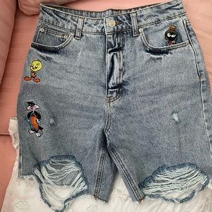 Space Jam x Forever 21 Denim Bermuda Shorts